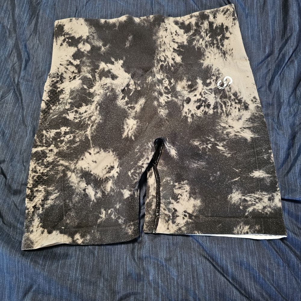 Women's Athletic Shorts in Black and Tan